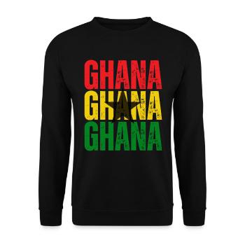 Ghana Flagge, ghanaischer Stolz - Unisex Pullover - Schwarz - Vorne - Alina (178cm) & Michal (187cm)