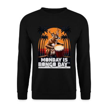 Reindeer Monkey - Unisex Sweatshirt - black - Front - Alina (178cm) & Michal (187cm)