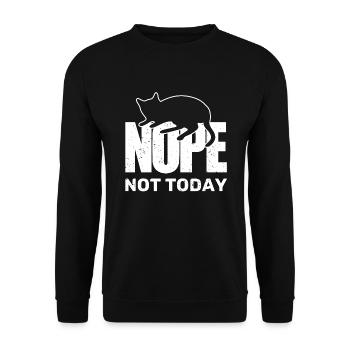 Cat is chilling no, not today - Unisex Sweatshirt - black - Front - Alina (178cm) & Michal (187cm)