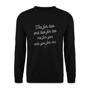 Tee für zwei und zwei für Tee replique - Unisex Pullover - Schwarz - Vorne - Alina (178cm) & Michal (187cm)
