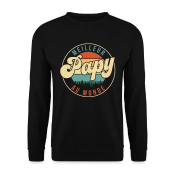 Meilleur papy au monde - Cadeau grand-père - Sweat-shirt Unisexe - noir - Devant - Alina (178cm) & Michal (187cm)