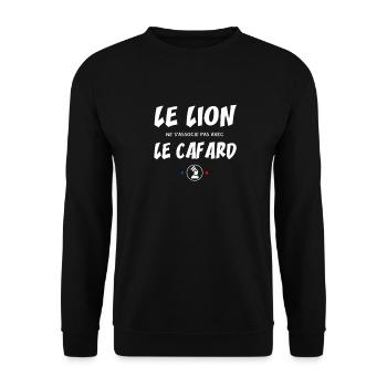 Le lion ne s'associe pas avec le cafard - Sweat-shirt Unisexe - noir - Devant - Alina (178cm) & Michal (187cm)