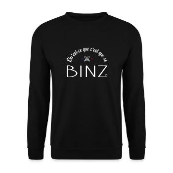 Qu'est ce que c'est que ce binz ? Culte - Sweat-shirt Unisexe - noir - Devant - Alina (178cm) & Michal (187cm)