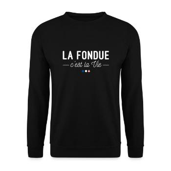 La Fondue, c'est la Vie ! - Sweat-shirt Unisexe - noir - Devant - Alina (178cm) & Michal (187cm)