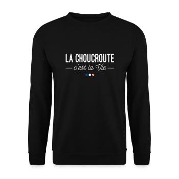 La Choucroute, c'est la Vie ! - Sweat-shirt Unisexe - noir - Devant - Alina (178cm) & Michal (187cm)