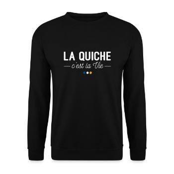 La Quiche, c'est la Vie ! - Sweat-shirt Unisexe - noir - Devant - Alina (178cm) & Michal (187cm)