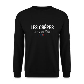 Les Crêpes, c'est la Vie ! - Sweat-shirt Unisexe - noir - Devant - Alina (178cm) & Michal (187cm)
