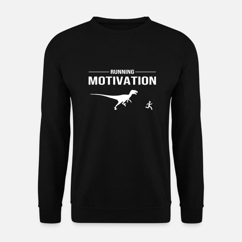Laufmotivation - Lauf-Dino - Unisex Pullover - Schwarz