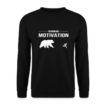 Running motivation - Course à pied Ours - Sweat-shirt Unisexe - noir - Devant - Alina (178cm) & Michal (187cm)