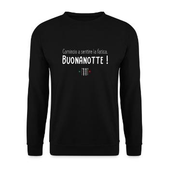 Comincio a sentire la fatica Buonanotte - Sweat-shirt Unisexe - noir - Devant - Alina (178cm) & Michal (187cm)