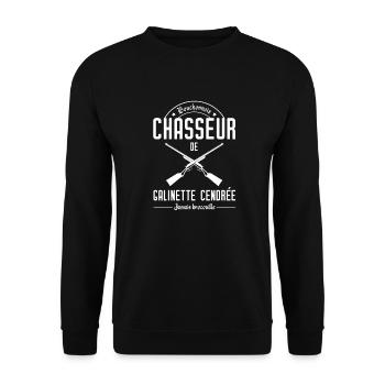 Chasseur de Galinette cendrée - Réplique culte - Sweat-shirt Unisexe - noir - Devant - Alina (178cm) & Michal (187cm)