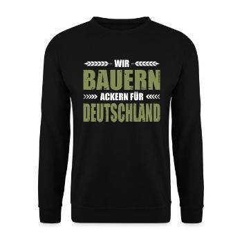 Landwirt Demo Wir Bauern Ackern Für Deutschland - Unisex Pullover - Schwarz - Vorne - Alina (178cm) & Michal (187cm)