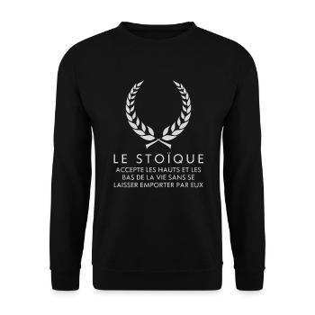 Le stoïque accepte les hauts et les bas - Sweat-shirt Unisexe - noir - Devant - Alina (178cm) & Michal (187cm)