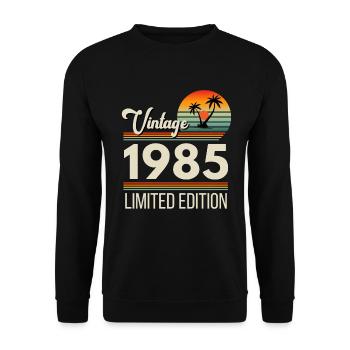 vintage 1985 limited edition - Sweat-shirt Unisexe - noir - Devant - Alina (178cm) & Michal (187cm)