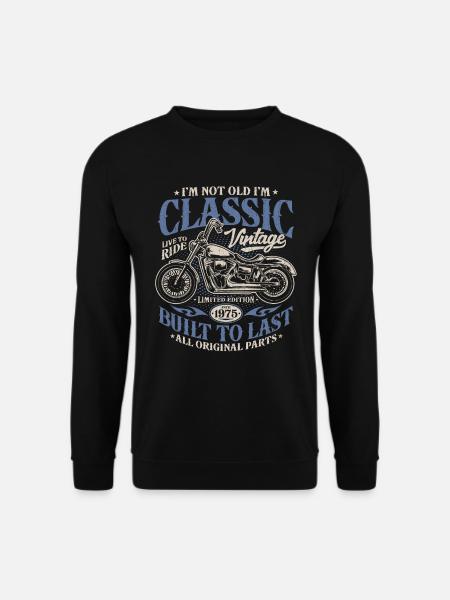 Jahrgang 1975 geboren Motorrad Geburtstag Geschenk - Unisex Pullover - Schwarz