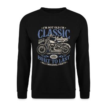 Millésime 1961 Born Moto Cadeau d’anniversaire - Sweat-shirt Unisexe - noir - Devant - Alina (178cm) & Michal (187cm)