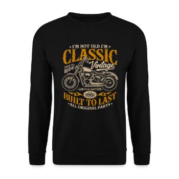 Millésime 1961 Born Moto Cadeau d’anniversaire - Sweat-shirt Unisexe - noir - Devant - Alina (178cm) & Michal (187cm)