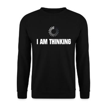 Je pense - Sweat-shirt Unisexe - noir - Devant - Alina (178cm) & Michal (187cm)