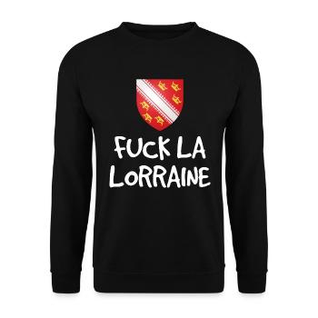 Fuck La Lorraine - Humour Alsacien - Sweat-shirt Unisexe - noir - Devant - Alina (178cm) & Michal (187cm)