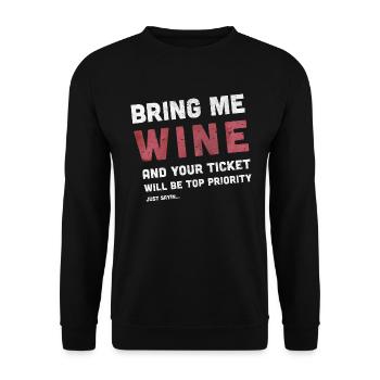 Wine and Tech Support - Unisex Sweatshirt - black - Front - Alina (178cm) & Michal (187cm)