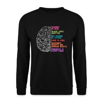 Science Vie humaine Amour Femmes Droits - Sweat-shirt Unisexe - noir - Devant - Alina (178cm) & Michal (187cm)