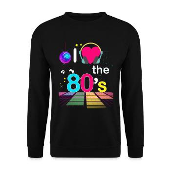 Meine besten Jahre sind die 80er - Unisex Pullover - Schwarz - Vorne - Alina (178cm) & Michal (187cm)