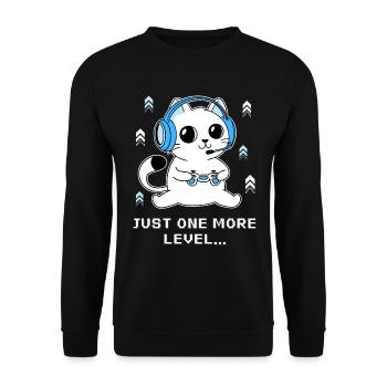 Just One More Level - Unisex Sweatshirt - black - Front - Alina (178cm) & Michal (187cm)