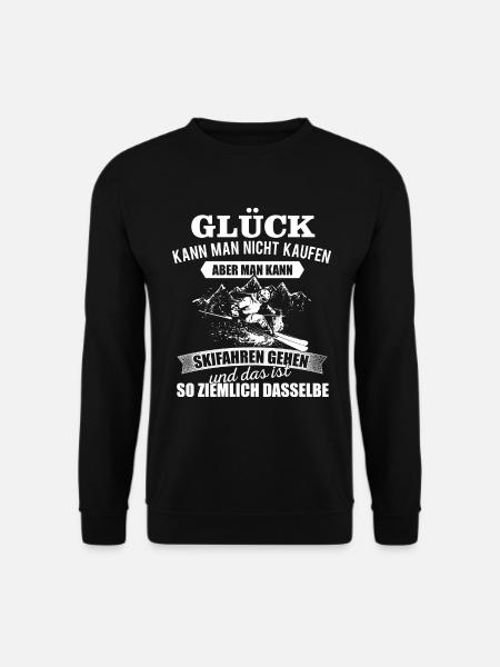 Glück Ski fahren Skier - Unisex Pullover - Schwarz