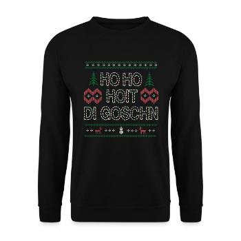 HO HO HOIT DI GOSCHN UGLY XMAS Christmas Gift - Unisex Sweatshirt - black - Front - Alina (178cm) & Michal (187cm)