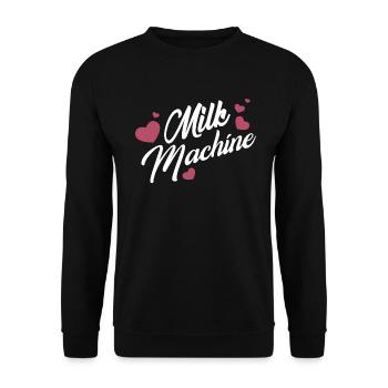 Milk machine funny mom breastfeeding - Unisex Sweatshirt - black - Front - Alina (178cm) & Michal (187cm)