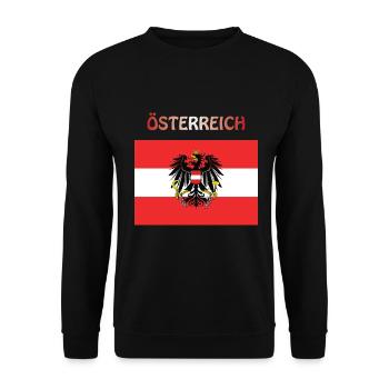 Austrian flag Austria Austria Austria - Unisex Sweatshirt - black - Front - Alina (178cm) & Michal (187cm)