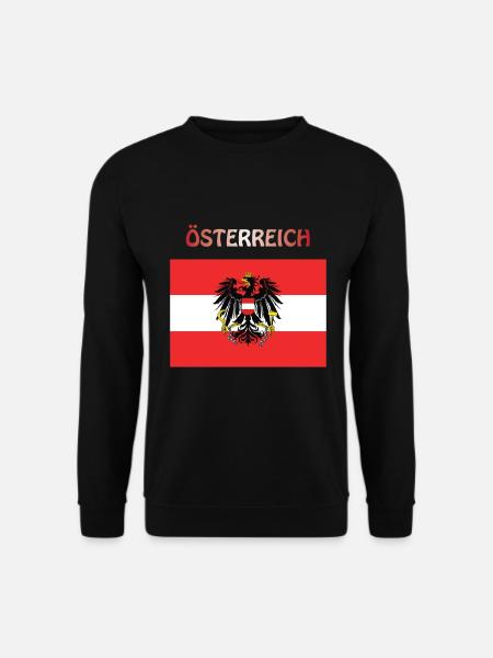 Österreichische Flagge Österreich Osterreich Öster - Unisex Pullover - Schwarz