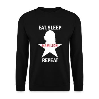 Mangez-sommeil-repeat Hamilton - Sweat-shirt Unisexe - noir - Devant - Alina (178cm) & Michal (187cm)