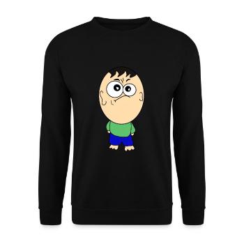 Lustige Bilder mit riesen Kopf - Unisex Pullover - Schwarz - Vorne - Alina (178cm) & Michal (187cm)