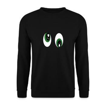 funny glowing eyes - Unisex Sweatshirt - black - Front - Alina (178cm) & Michal (187cm)