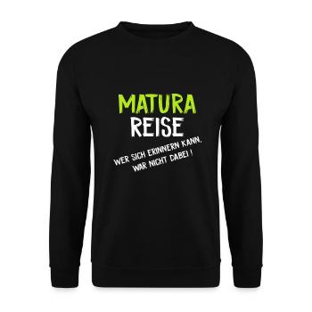 Matura 2020 Maturareise Nicht Erinnern - Unisex Pullover - Schwarz - Vorne - Alina (178cm) & Michal (187cm)