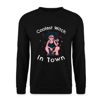 Coolest Witch in Town - Unisex Sweatshirt - black - Front - Alina (178cm) & Michal (187cm)