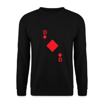 Playing card lady queen diamond card costume Mardi Gras G - Unisex Sweatshirt - black - Front - Alina (178cm) & Michal (187cm)