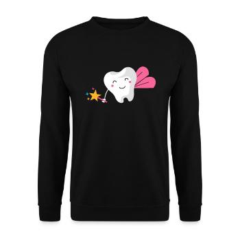 Ladies tooth fairy with magic wand, carnival tooth costume - Unisex Sweatshirt - black - Front - Alina (178cm) & Michal (187cm)