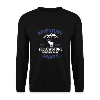 Yellowstone National Park is waiting for adventure - Unisex Sweatshirt - black - Front - Alina (178cm) & Michal (187cm)