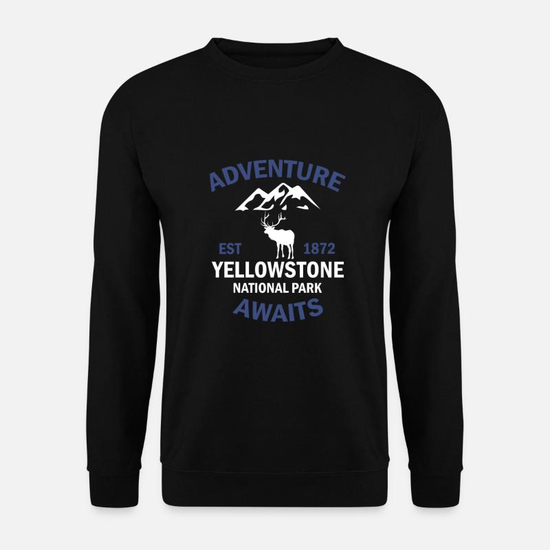 Le parc national de Yellowstone attend l'aventure - Sweat-shirt Unisexe - noir