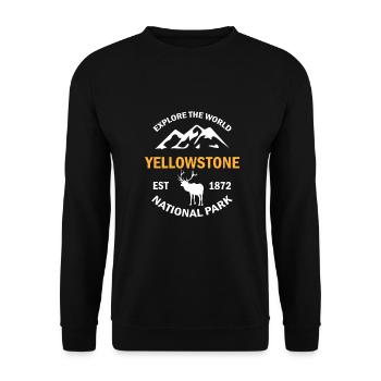 Yellowstone National Park - Unisex Sweatshirt - black - Front - Alina (178cm) & Michal (187cm)