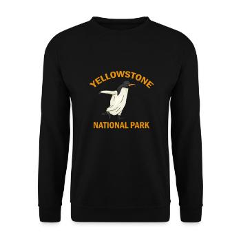 Penguin in Yellowstone National Park - Unisex Sweatshirt - black - Front - Alina (178cm) & Michal (187cm)