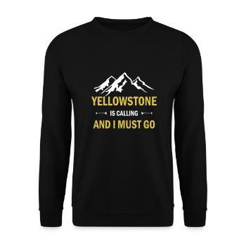 Yellowstone calls: I have to go to the national park - Unisex Sweatshirt - black - Front - Alina (178cm) & Michal (187cm)