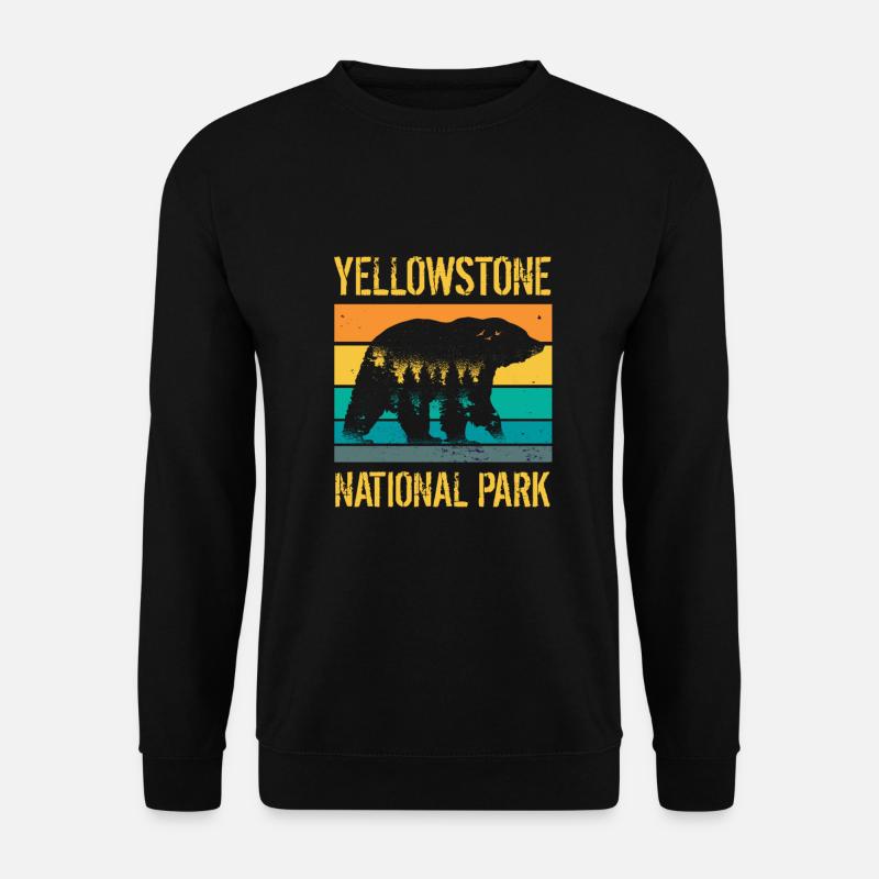 Jahrgangsbär des Yellowstone-Nationalparks - Unisex Pullover - Schwarz
