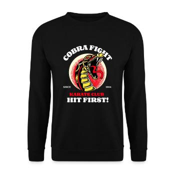 Cobra Fight Hit First - Karaté - Sweat-shirt Unisexe - noir - Devant - Alina (178cm) & Michal (187cm)