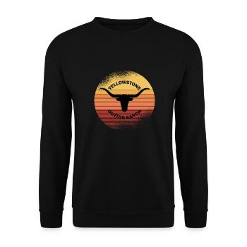 Vintage Yellowstone Ranch - Unisex Sweatshirt - black - Front - Alina (178cm) & Michal (187cm)