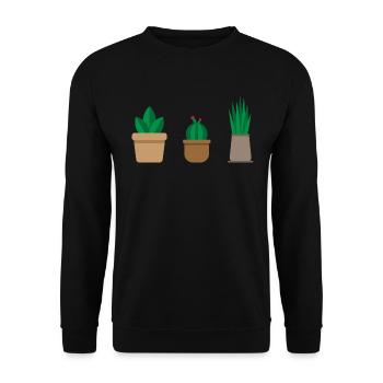 Cadeau de cactus design plat minimal cactus - Sweat-shirt Unisexe - noir - Devant - Alina (178cm) & Michal (187cm)