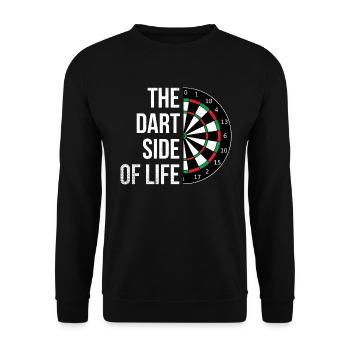 Dart The Dart side of Life Dartscheibe Dartboard - Unisex Sweatshirt - black - Front - Alina (178cm) & Michal (187cm)