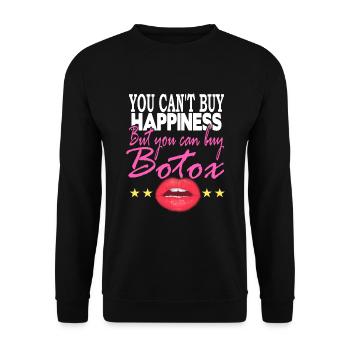 Vous ne pouvez pas acheter Happines mais acheter du Botox - Sweat-shirt Unisexe - noir - Devant - Alina (178cm) & Michal (187cm)